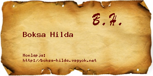 Boksa Hilda névjegykártya